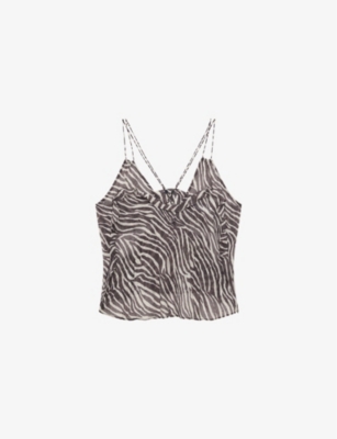 IRO: Vojita Zebra-Print Lyocell-Blend Top