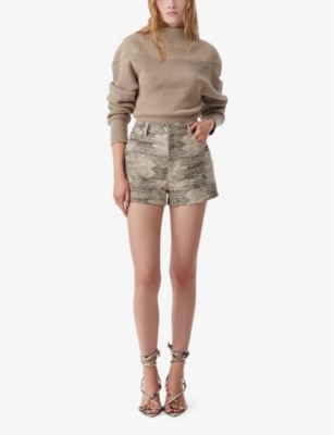 Iro Womens Monia Jacquard-pattern Woven Shorts Bei39 In Bei39