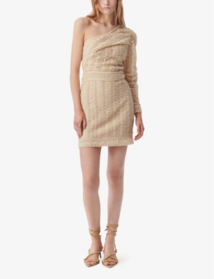 Iro Womens Dannie One-shoulder Woven Mini Dress Ecr01 In Ecr01