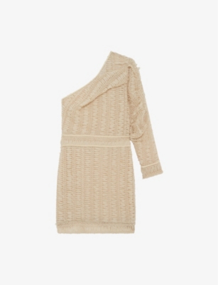 Iro Womens Dannie One-shoulder Woven Mini Dress Ecr01 In Ecr01