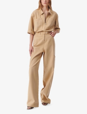 IRO: Maina Short-Sleeve Woven Jumpsuit
