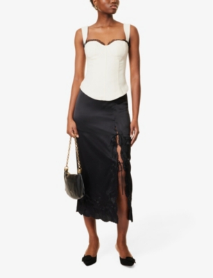REFORMATION: Alisa Sweetheart-Neckline Woven Top