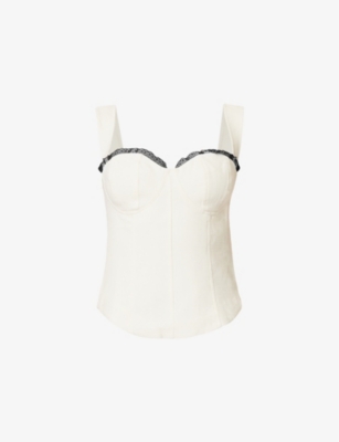 REFORMATION: Alisa Sweetheart-Neckline Woven Top