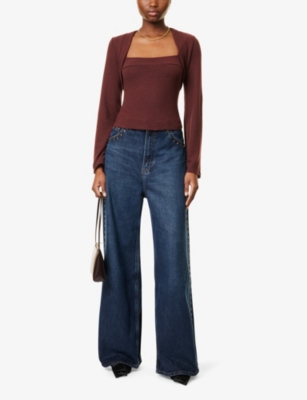 REFORMATION WOMENS REFORMATION CHLOE KNIT LYOCELL AND COTTON-BLEND SHRUG SET