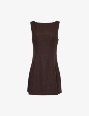 REFORMATION: Willene boat-neck wool-blend mini dress