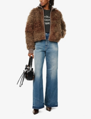 ACNE STUDIOS: 2022 Vintage faded-wash wide-leg high-rise denim jeans
