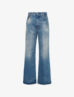 ACNE STUDIOS: 2022 Vintage faded-wash wide-leg high-rise denim jeans
