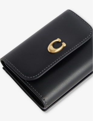Coach Womens Black Essential Leather Card Holder In Black