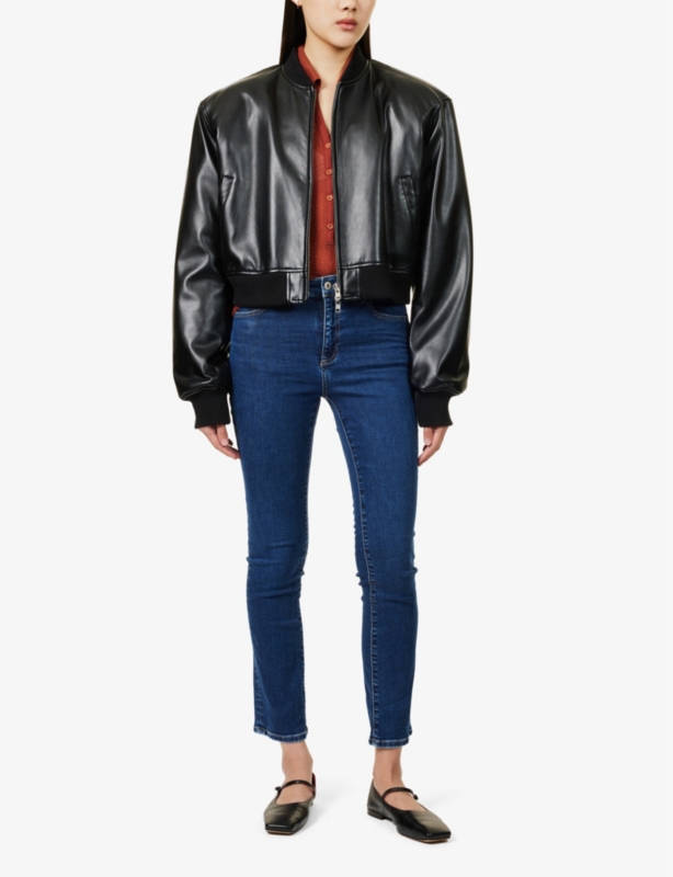 Mari five-pockets straight-leg high-rise stretch-denim blend jeans