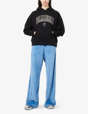 PALM ANGELS: Relaxed-fit logo-print cotton-jersey hoody