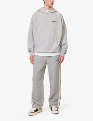 PALM ANGELS: Striped Brand-Print Straight-Leg Relaxed-Fit Cotton-Jersey Jogging Bottoms