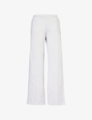 4TH & RECKLESS: Logo-Embroidery Wide-Leg Cotton-Jersey Jogging Bottoms