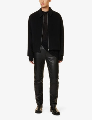 ACNE STUDIOS: Doverio zip-front long-sleeve wool-felt jacket