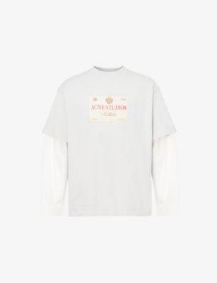 Mens Acne Studios Edra Double-Layer Long-Sleeve Cotton-Jersey T-Shirt