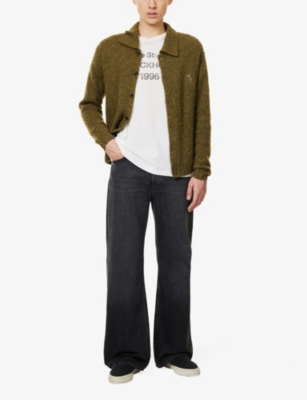 Acne Studios Mens Dusty White Exford 1996 Logo-print Cotton-jersey T-shirt In Dusty White