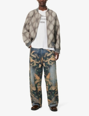 ACNE STUDIOS: Army-Print Wide-Leg Relaxed-Fit Jeans