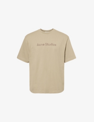 Mens Acne Studios Exford Stamp Studded Short-Sleeve Cotton-Jersey T-Shirt