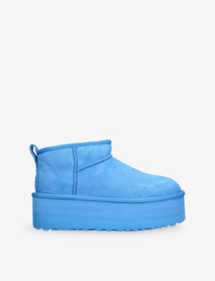 UGG: Classic Ultra Mini Platform suede and shearling boots