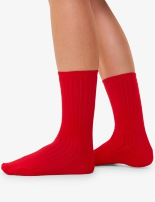 Whistles Omens  Ribbed Pack Of Three Cotton-blend Socks In Multi-coloured