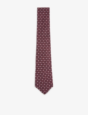 REISS: Cavoli Floral-Print Medallion Silk Tie