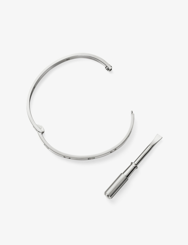 LOVE classic 18ct white-gold and 0.42ct brilliant-cut diamond bracelet