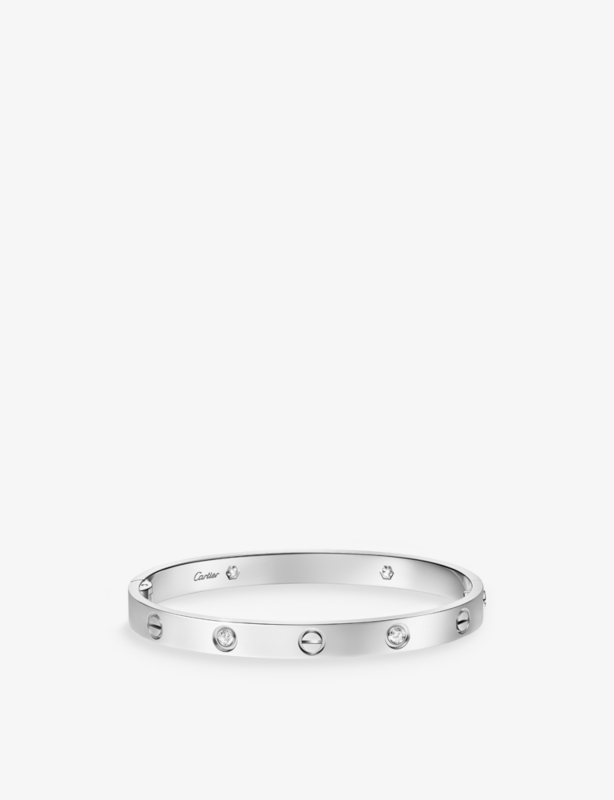 LOVE classic 18ct white-gold and 0.42ct brilliant-cut diamond bracelet