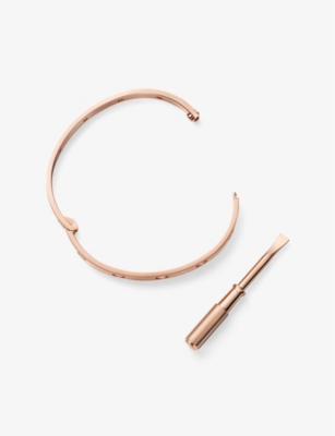 Cartier Womens Rose Gold Love Classic 18ct Rose-gold And 10 Brilliant-cut Diamonds Bracelet In Rose Gold