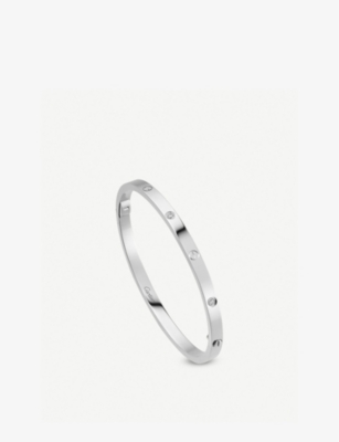CARTIER: LOVE small 18ct white-gold and 6 diamonds bracelet