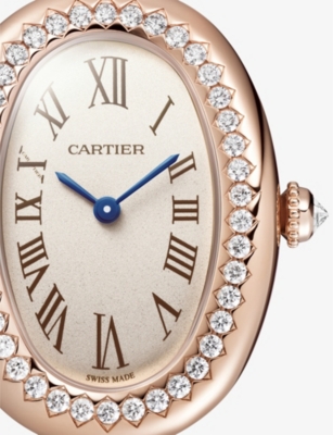 Cartier Crwjba0041 Baignoire Small 18ct Rose-gold And 0.48ct Brilliant-cut Diamonds Quartz Watch In Rose Gold