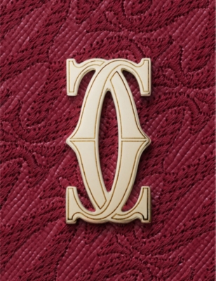 Cartier Womens Red C De  International Zipped Leather Wallet In Red