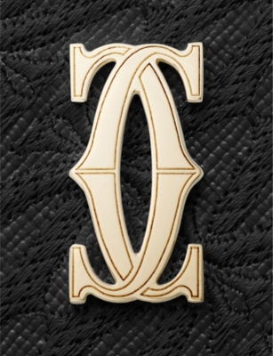 Cartier Womens Black C De  Logo-embellished Leather Card Holder In Black