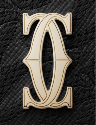 Cartier Womens Black C De  Mini Leather Wallet In Black