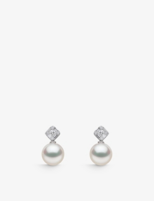 Yoko London Womens White Gold Starlight 18ct White-gold, 0.36ct Brilliant-cut Diamond And South Sea Pearl Stud E