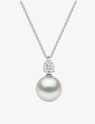 Yoko London Womens White Gold Starlight 18ct White-gold, South Sea-pearl Brilliant Pear-cut 0.23ct Diamond Penda