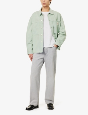 AGOLDE X RSVP MENS MINT AGOLDE X RSVP ERVING BRAND-PATCH REGULAR-FIT COTTON JACKET