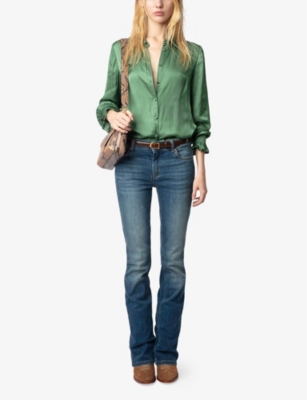 Zadig & Voltaire Thely Satin Shirt In Coriander