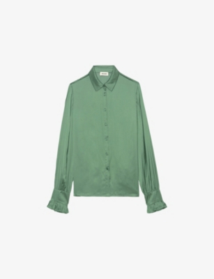 Zadig & Voltaire Thely Satin Shirt In Coriander