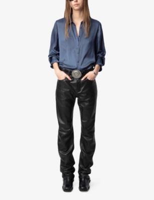 ZADIG&VOLTAIRE: Thely wings-embellished recycled polyester-blend satin shirt