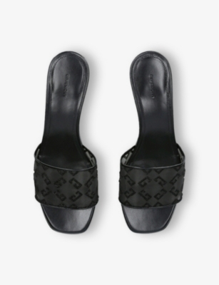 Givenchy Logo Fabric Sandals Sculpture Heel In Black