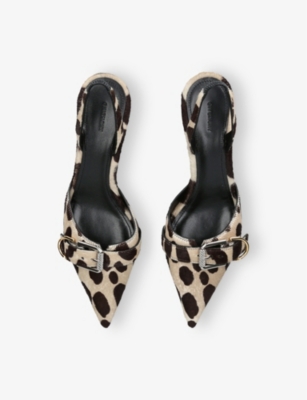 GIVENCHY: Voyou 45 Dalmation-Pattern Leather Slingback Pumps