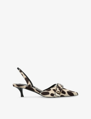 GIVENCHY: Voyou 45 Dalmation-Pattern Leather Slingback Pumps