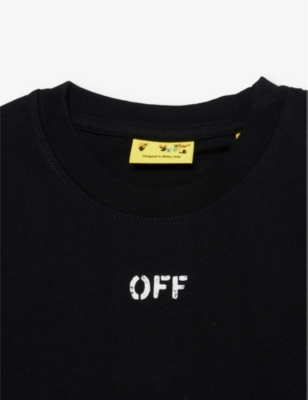 OFF-WHITE STAMP SHORT-SLEEVE COTTON-JERSEY T-SHIRT 4-12+ 