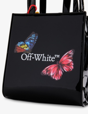 OFF-WHITE C/O VIRGIL ABLOH: Kids' Arrow Butterfly Patent Faux-Leather Mini Bag