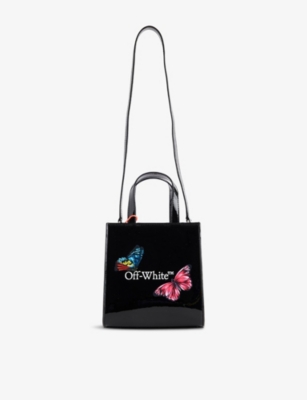 OFF-WHITE C/O VIRGIL ABLOH: Kids' Arrow Butterfly Patent Faux-Leather Mini Bag