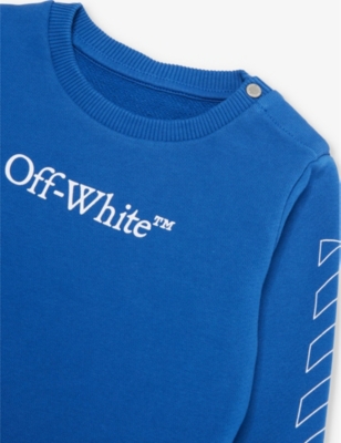 OFF-WHITE C/O VIRGIL ABLOH: Bookish logo-print cotton-jersey sweatshirt