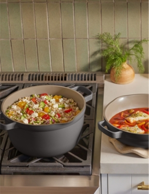 Our Place Char Home Cook Duo Ceramic Pot And Pan Two-piece Set In Char