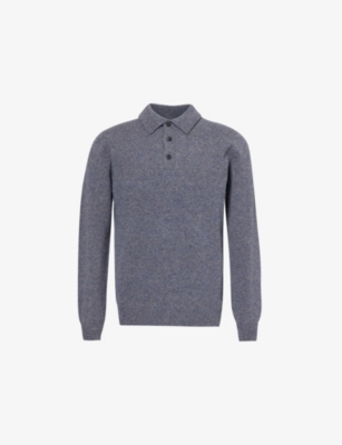 SUNSPEL: Polo-collar long-sleeve wool polo shirt