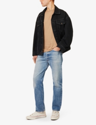 SUNSPEL MENS ALMOND CREWNECK SHORT-SLEEVE COTTON-JERSEY T-SHIRT