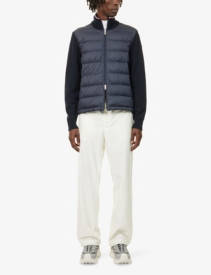 MONCLER: Logo-Patch Zipped Woven Cardigan