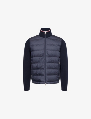 MONCLER: Logo-Patch Zipped Woven Cardigan